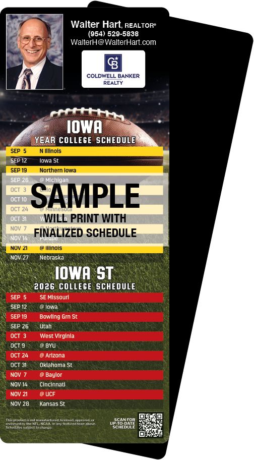 Football Schedules | ReaMark Real Estate Magnets